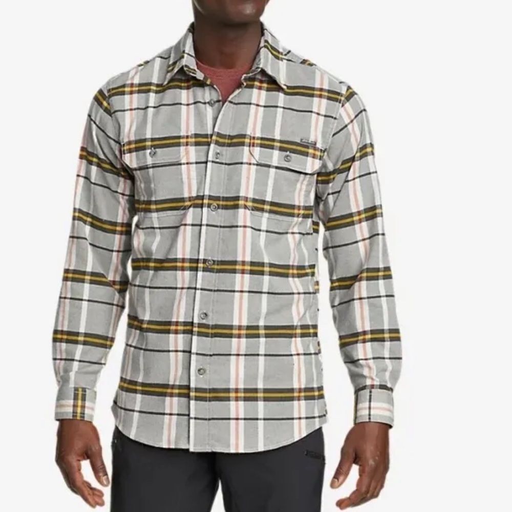 EDDIE BAUER Plaid Check Long Sleeve Button Up Classic Fit Shirt Large Tall - Picture 7 of 7